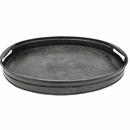 Discount Food Network Galvanized Metal Serving Tray Dinnerware & Serveware