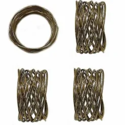 Food Network Metallic Twist Napkin Rings 4-Pk. Table Linens