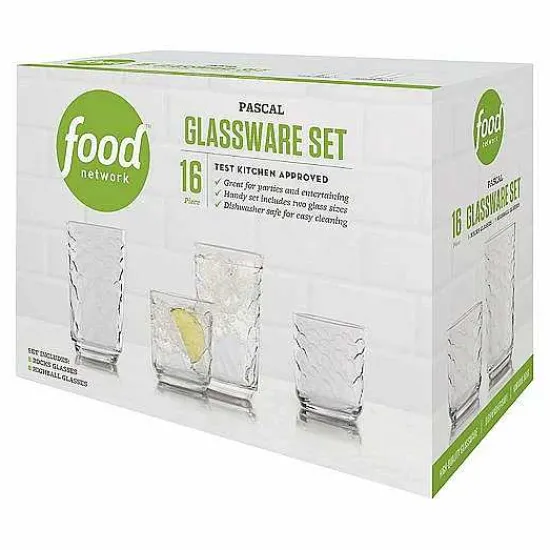Clearance Food Network Pascal 16-Pc. Beverage Set Drinkware & Glassware