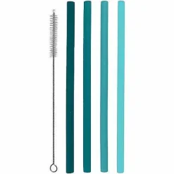 Sale Food Network 5-Pc. Aqua Smoothie Straw Set Cooking Utensils & Tools