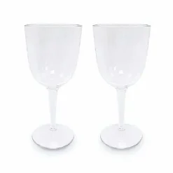 Best Food Network 2-Pc. Clear Textured Acrylic Wine Glass Set Drinkware & Glassware