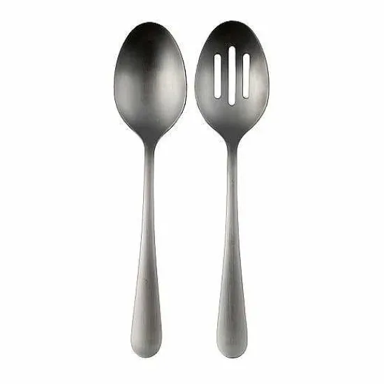 Discount Food Network 2-Pc. Flat Iron Serving Spoon & Slotted Spoon Set Flatware