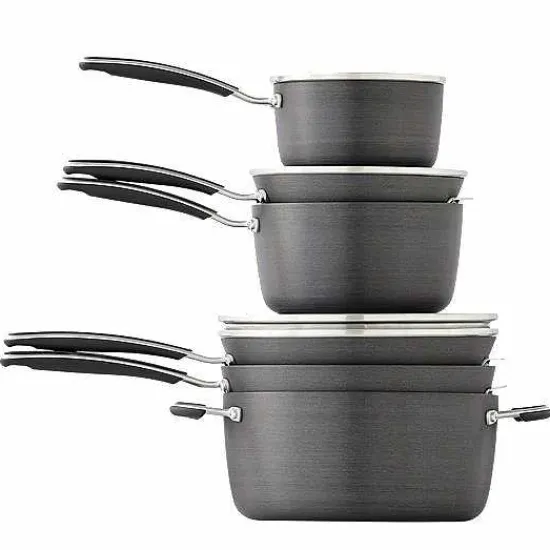 Hot Food Network 10-Pc. Hard-Anodized Nonstick Cookware Set Cookware & Bakeware