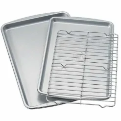 Hot Food Network 3-Pc. Nonstick Cookie Sheet Set With Cooling Rack Cookware & Bakeware