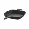 Hot Food Network Pre-Seasoned Cast-Iron 11 Square Skillet With Helper Handle Cookware & Bakeware