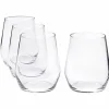 Sale Food Network Signature 4-Pc. Crystal Stemless Red Wine Glass Set Drinkware & Glassware