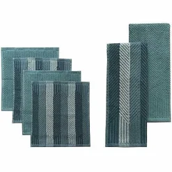 Discount Food Network Striped Kitchen Towel & Dishcloth Multi-Pack Kitchen Linens