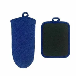 Discount Food Network Terry Neoprene Oven Mitt & Pot Holder Set Kitchen Linens