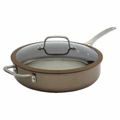 Clearance Food Network Textured Titanium 12-In. Nonstick Covered Deep Skillet Cookware & Bakeware