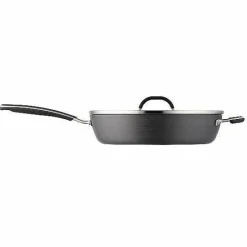 Best Food Network 12-In. Hard-Anodized Nonstick Space Saving Saute Pan With Lid Cookware & Bakeware