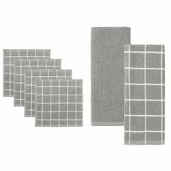 Outlet Food Network® Windowpane Grid Dishcloth & Kitchen Towel 6-Pk. Kitchen Linens